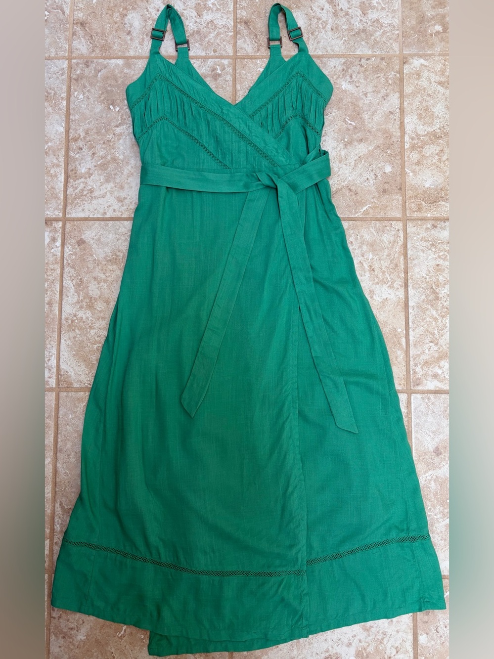 O’Neill Women’s Jade Green Sleeveless Wrap Midi Dress Size XS NWT